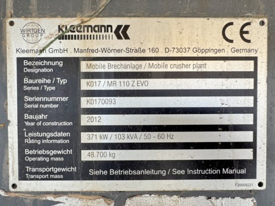 2012 Kleemann MR110Z EVO