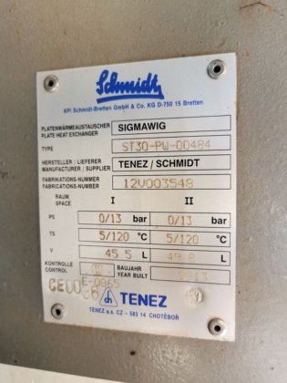 プレート式熱交換器5台