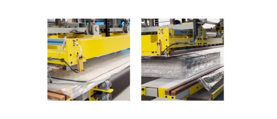 全自动床垫 AB 膜包装压缩机（两种包装方式）