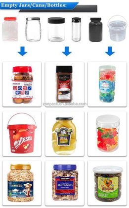 用于腰果颗粒包装的全自动称重式罐装腰果灌装机