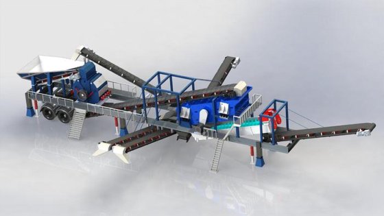 移動式ジョークラッシャー、インパクトクラッシャー、洗浄機を組み合わせる