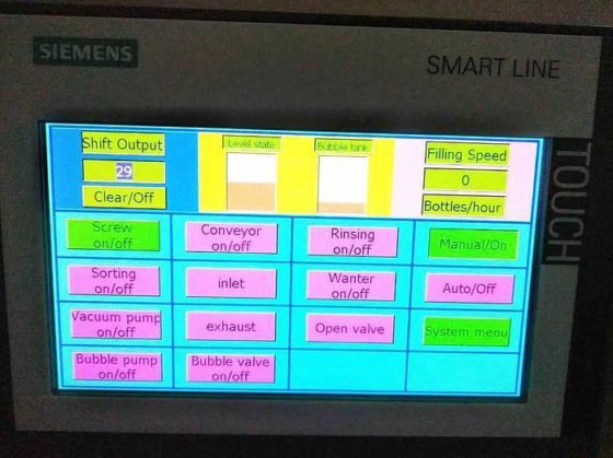 ジュース飲料/ビール用回転式ガラスボトル CO2 パージ充填包装機