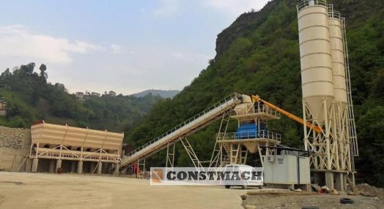 现货发货！100 立方米/小时固定式混凝土搅拌站