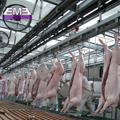 用于猪肉加工生产线的 3-5 头猪/天放血自动输送导轨（管式导轨、双导轨、平导轨） 小猪