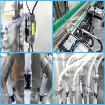 智通全自动 6 头高质量气动立式液体瓶装洗涤剂灌装机