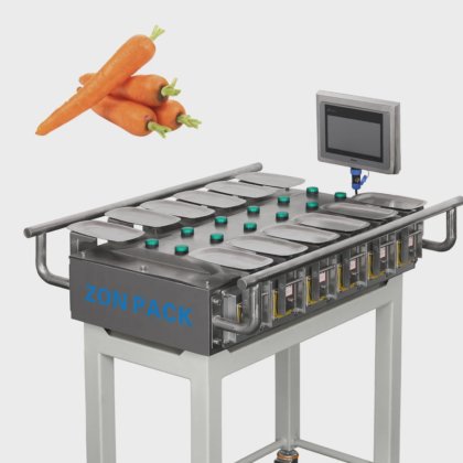 マルチヘッド計量機、冷凍魚の重量を量るコンビネーションスケールベルトコンベア