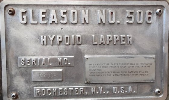 准双曲面研磨机 GLEASON 506