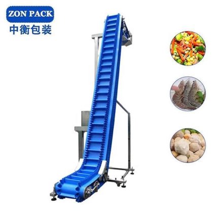 带料斗的新鲜冷冻蔬菜水果输送倾斜式食品级皮带输送机