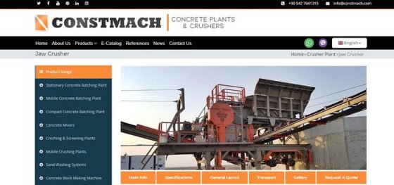 600 Tph 容量初级颚式破碎机。2 年保修