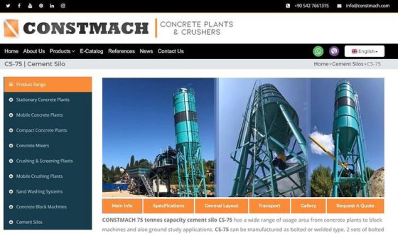 75 吨容量螺栓型水泥筒仓