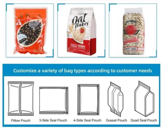 多機能の自動縦の袋のパッキング機械 fo ピーナツ米のナットの微粒の包装機械