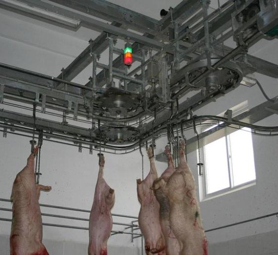 猪屠宰线栏杆系统 用于猪屠宰场屠宰加工的胴体运输输送栏杆