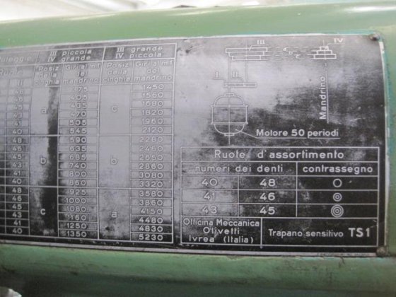 OLIVETTI TS 1 台 Bench