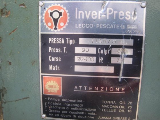 INVERPRESS TIAR/S 金属框架压力机