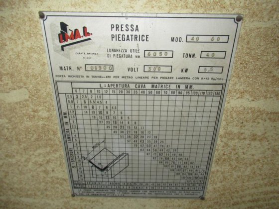 IMAL PHS 6050/40 板金冲弯机