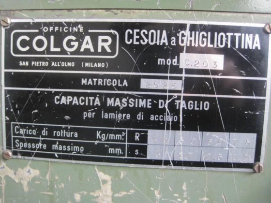 COLGAR C 203 机械