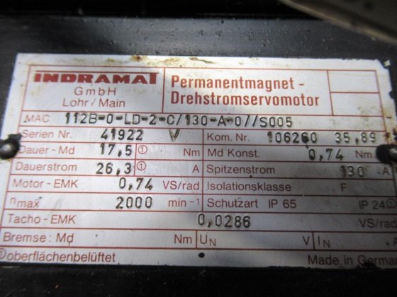 INDRAMAT 无刷电机