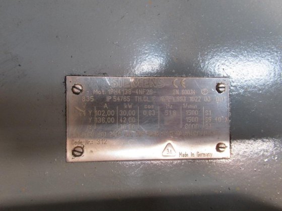 SIEMENS 1PH4138-4NF26 メインスピンドルモーター