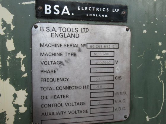 BSA 8号固定中心无心磨床