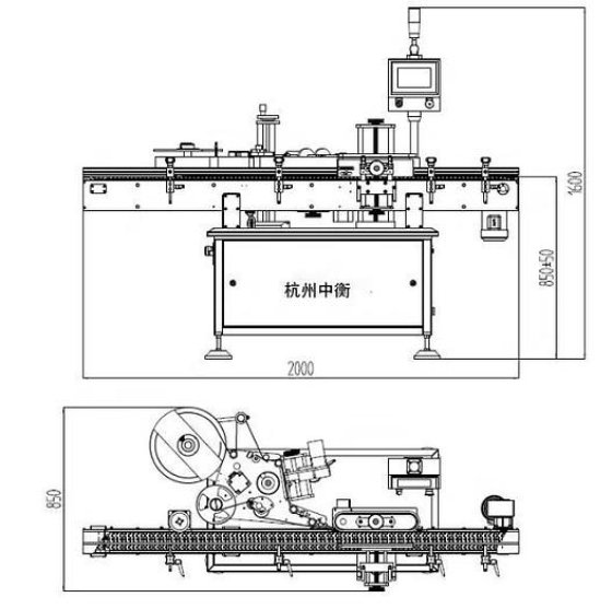 自动平面贴标，塑料圆瓶方瓶贴标机，带日期代码打印机