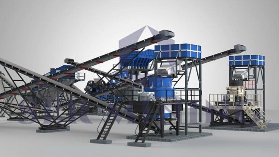 高性能固定式破砕プラント：アゼルバイジャンのジョー、コーン、VSI