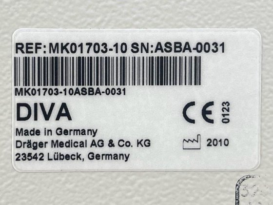 德尔格七氟醚 DIVA，YOM：2010 年