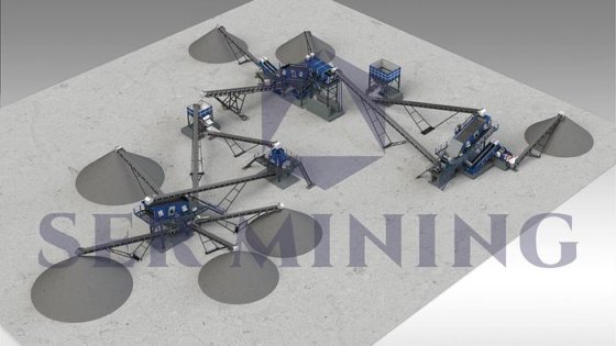 二次および垂直シャフト衝撃破砕機を備えた固定式破砕、ふるい分け、洗浄プラント