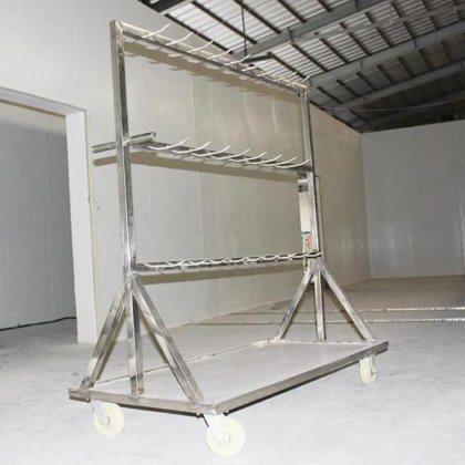 用于屠宰场的耐用红色内脏/头转移车 猪/牛/绵羊/山羊屠宰设备