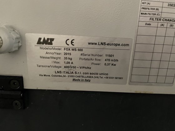 エアフィルターシステム "LNS "タイプ フォックスWS -