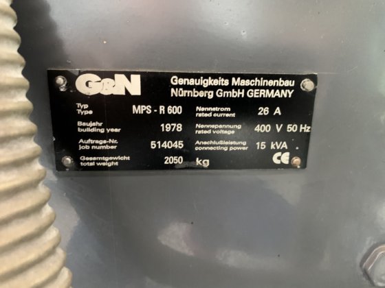 MUELLER" 型 MPS-R 600 平面磨床