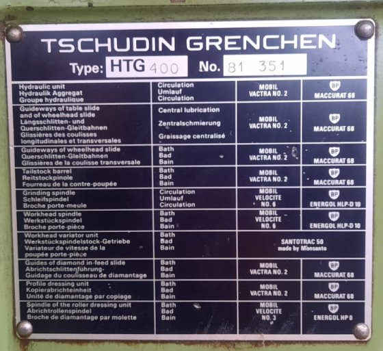 HTG-400 型 "TCHUDIN "外圆磨床