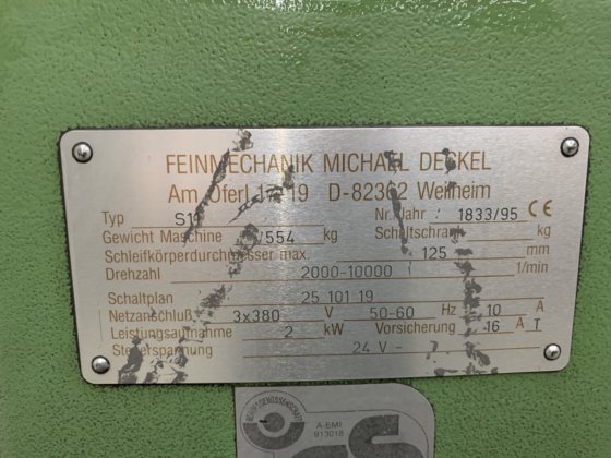 GRINDING MACHINE “DECKEL” TYPE S-11