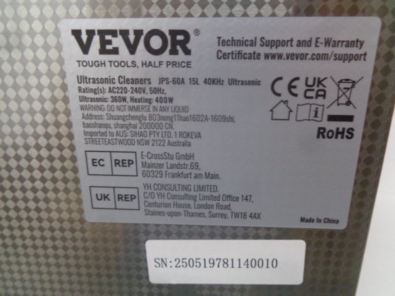 超声波清洗机 VEVOR JPS-60A