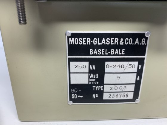 AUTO-TRAFO “MOSER-GLASER” TYP 2003