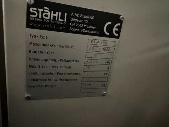 DLM-450 型 "Staehli "平面研磨机