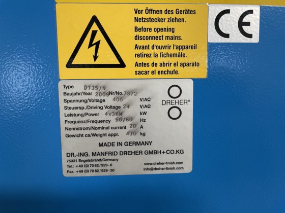 遊星遠心分離機「ドレハー」DT35/N型