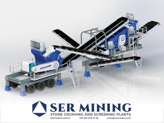 移動式ジョー&インパクト破砕プラント パワークラッシュ / 2 ユニット移動式シャーシ