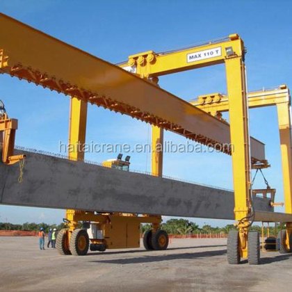 双梁橡胶轮胎龙门起重机，带葫芦 RTG 型集装箱出售 RTG 轮胎集装箱跨运车文件