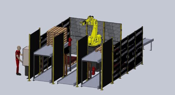 2012 palletizing Fanuc robotic cell