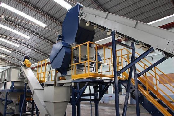 蓝桶破碎机 垃圾桶回收线 蓝桶破碎机