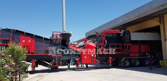 移动石灰石破碎机