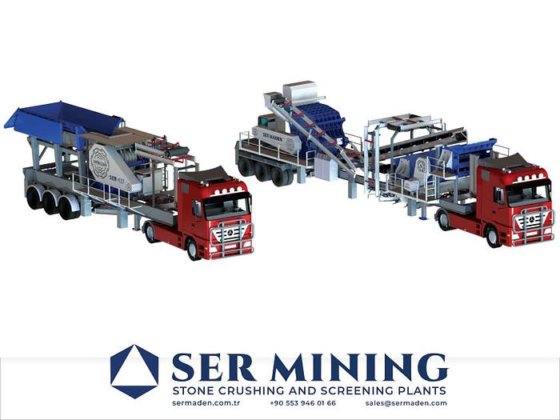 移動式ジョー&インパクト破砕プラント パワークラッシュ / 2 ユニット移動式シャーシ