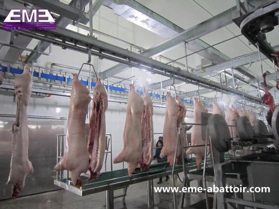 用于猪肉加工生产线的 3-5 头猪/天放血自动输送导轨（管式导轨、双导轨、平导轨） 小猪