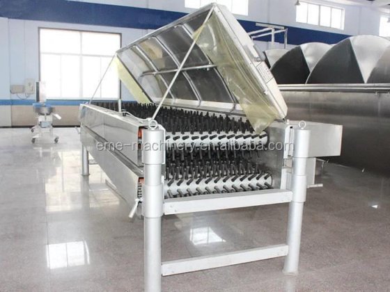 每小时 1000 只家禽的卧式鸡/鸭屠宰线家禽屠宰场拔毛机