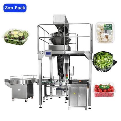 全自动樱桃番茄蓝莓称重灌装水果蔬菜沙拉蛤壳包装机