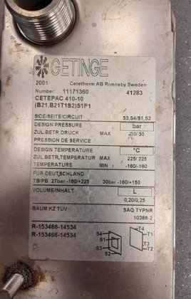 Cetetherm Getinge CETEPAC 410-10 Flat