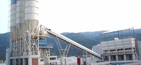 据置型コンクリートプラント、120 m3/h 容量