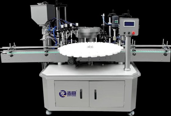 智通厂定制全自动双头圆盘式四头膏霜洗发水凝胶化妆品沐浴露灌装机