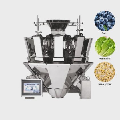 新鲜冷冻蔬菜水果称重包装，用于樱桃蓝莓的桶装盒包装机