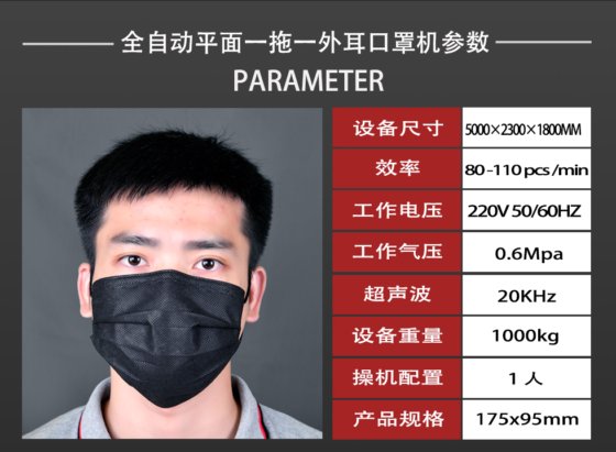 2020款全自动高速平面一拖一口罩机